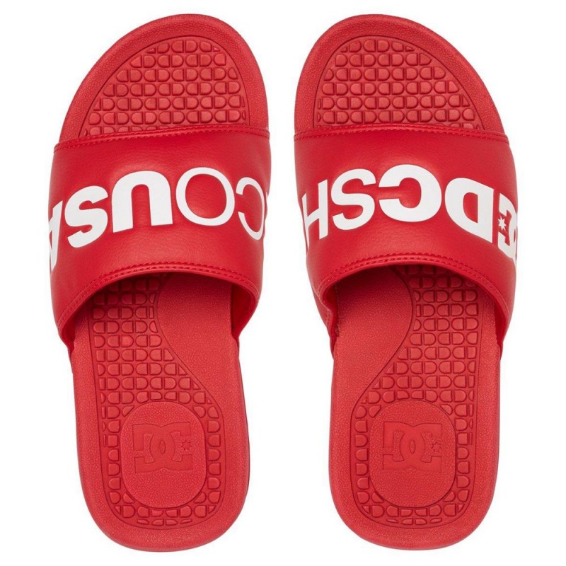 Red / White DC Bolsa Men's Sandals | 80213-MQVZ