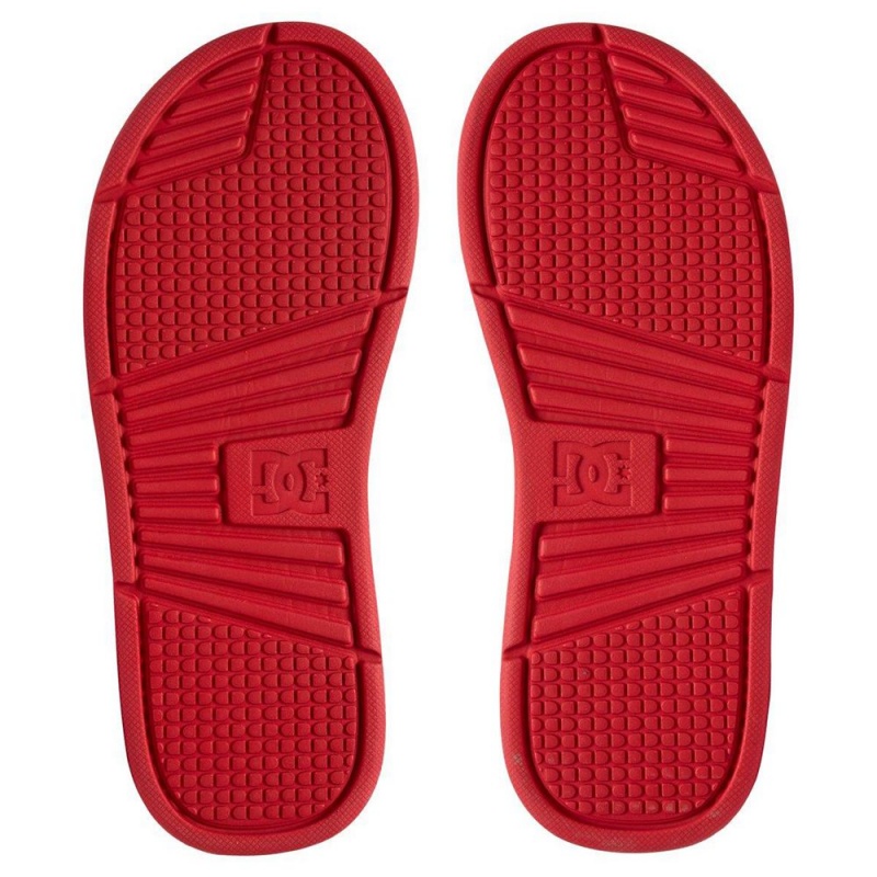 Red / White DC Bolsa Men's Sandals | 80213-MQVZ