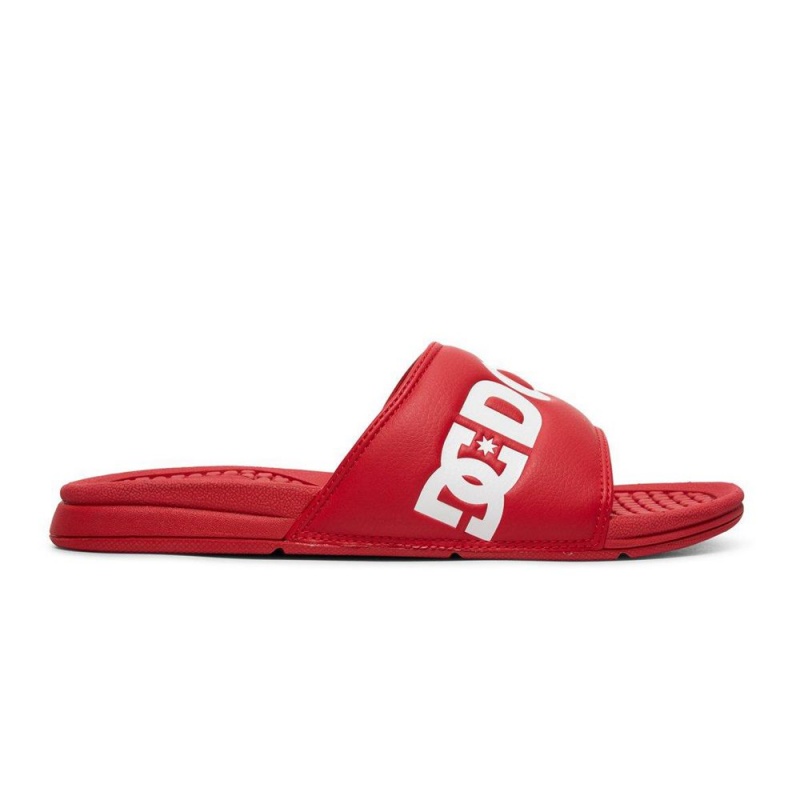 Red / White DC Bolsa Men\'s Sandals | 80213-MQVZ