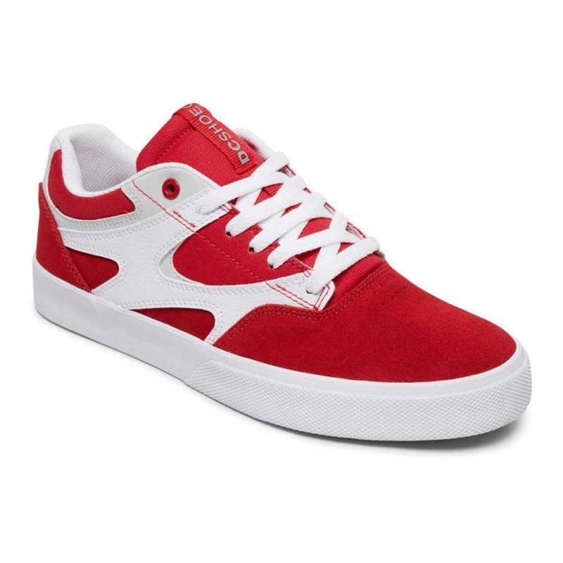 Red / White DC Kalis Vulc Men's Skate Shoes | 58290-ICHR