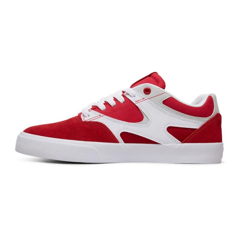 Red / White DC Kalis Vulc Men's Skate Shoes | 58290-ICHR