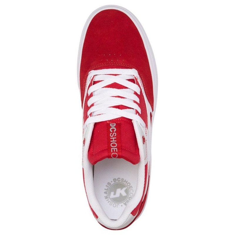 Red / White DC Kalis Vulc Men's Skate Shoes | 58290-ICHR