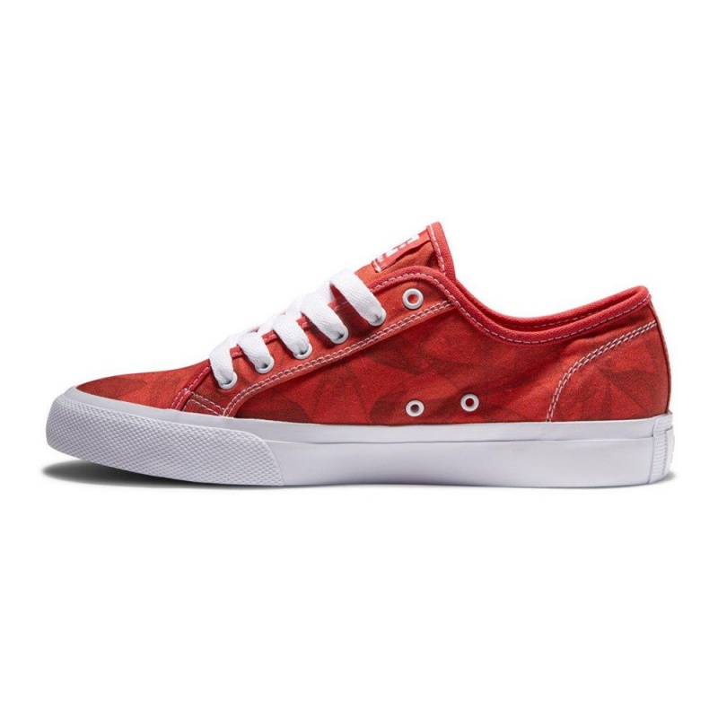 Red / White DC Manual Men's Skate Shoes | 61054-MHZW