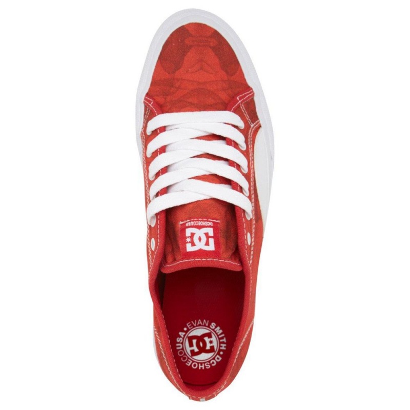 Red / White DC Manual Men's Skate Shoes | 61054-MHZW