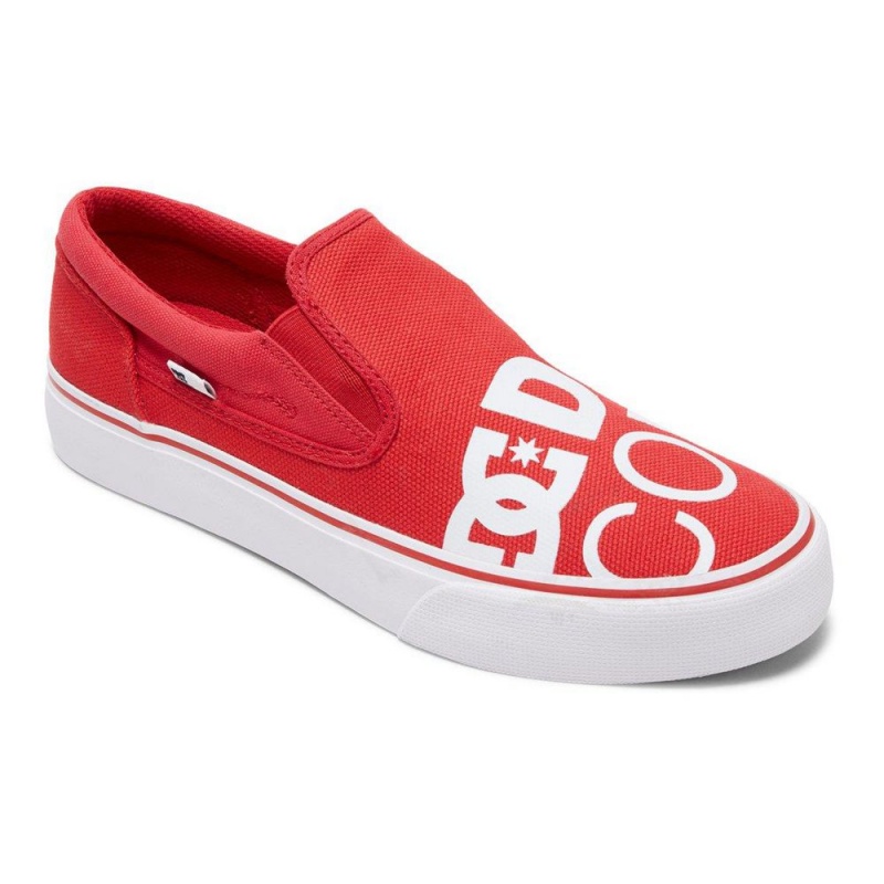 Red / White DC Trase Men's Skate Shoes | 31987-WMGC