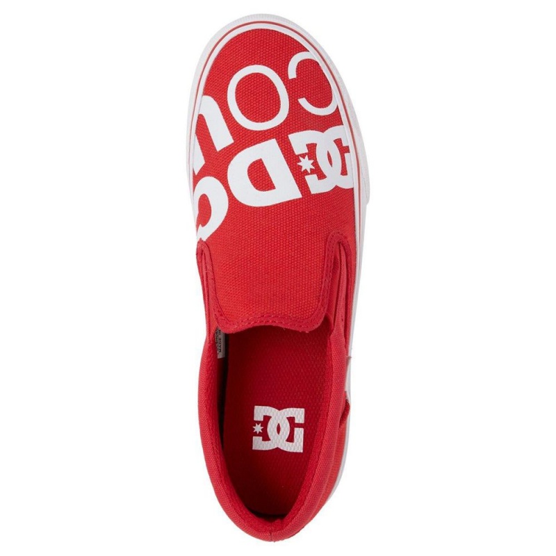 Red / White DC Trase Men's Skate Shoes | 31987-WMGC