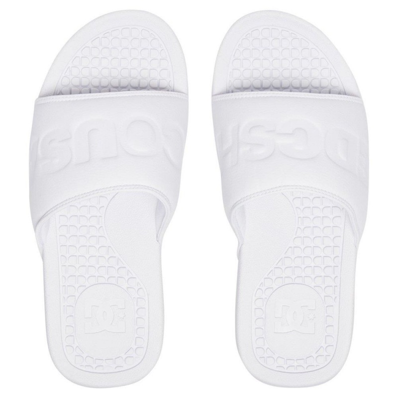 White DC Bolsa Men's Sandals | 25706-WUYP