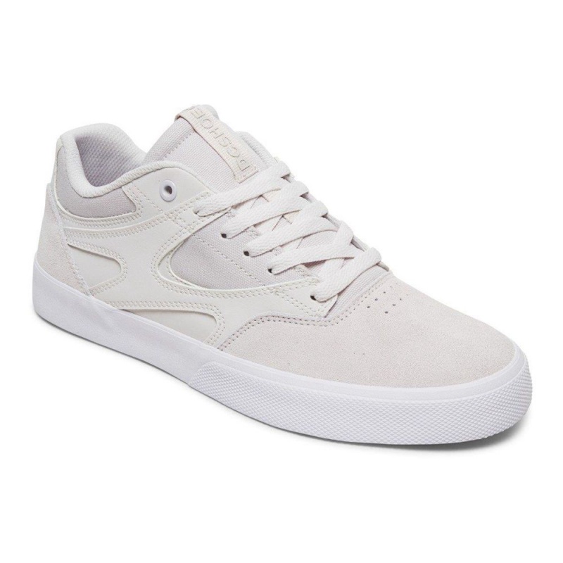 White DC Kalis Vulc Men's Skate Shoes | 23869-MUAJ