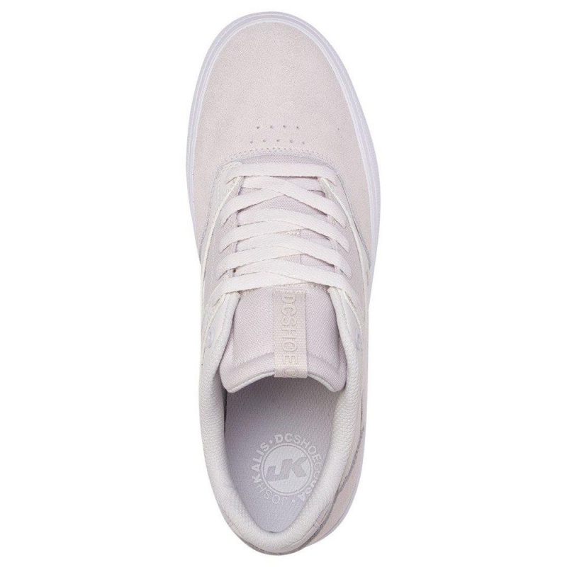 White DC Kalis Vulc Men's Skate Shoes | 23869-MUAJ