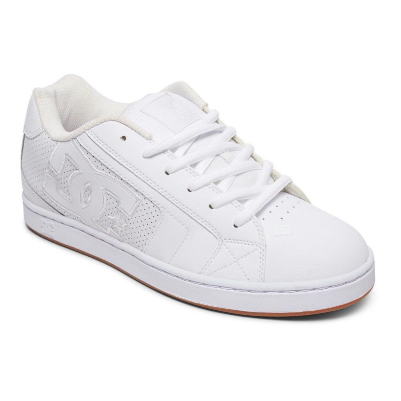 White DC Net Men's Skate Shoes | 95761-HVBI