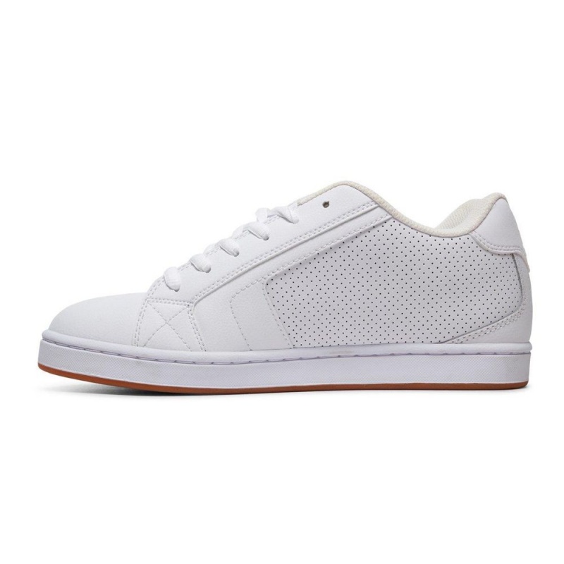 White DC Net Men's Skate Shoes | 95761-HVBI