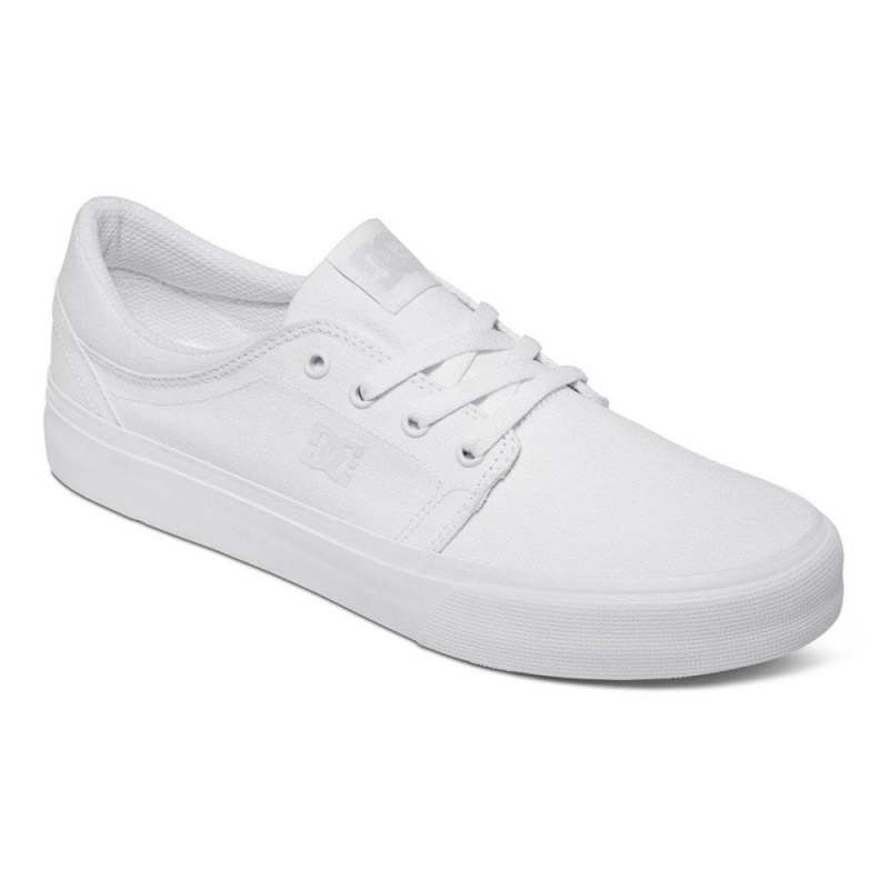 White DC Trase Men's Skate Shoes | 02479-LGKF