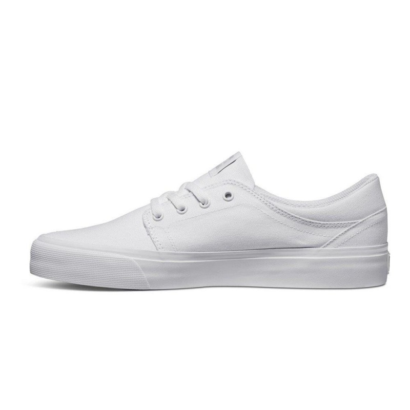 White DC Trase Men's Skate Shoes | 02479-LGKF