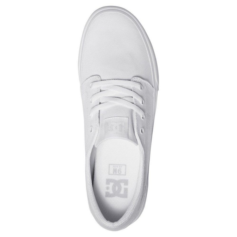 White DC Trase Men's Skate Shoes | 02479-LGKF