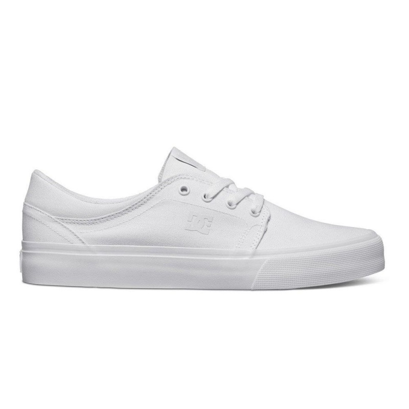 White DC Trase Men\'s Skate Shoes | 02479-LGKF