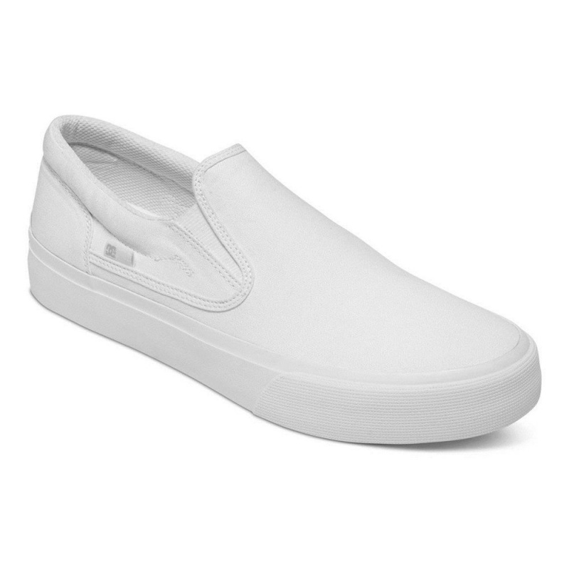 White DC Trase Men's Skate Shoes | 10769-FVDP