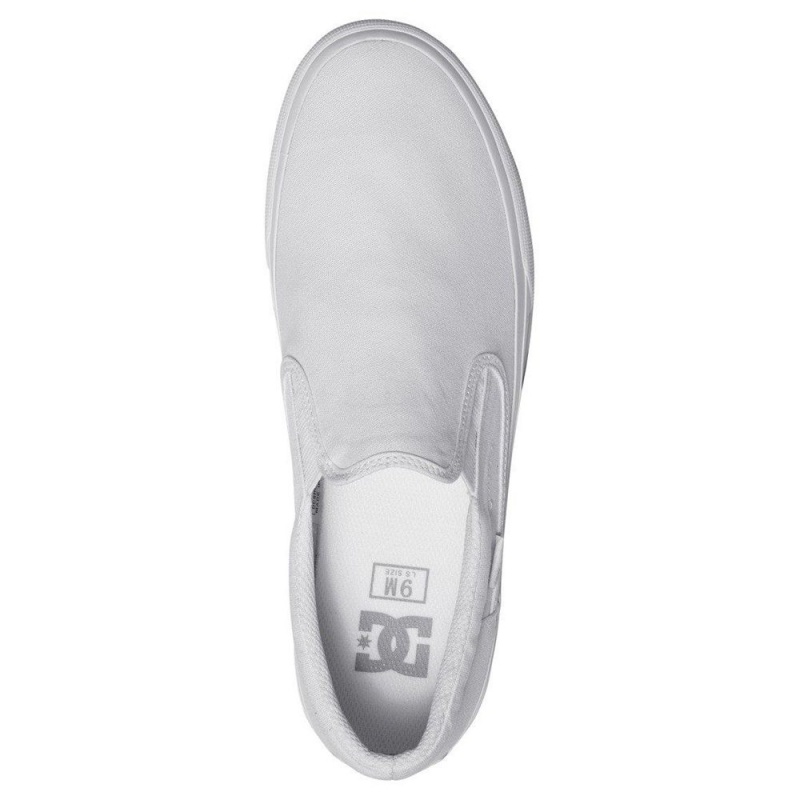 White DC Trase Men's Skate Shoes | 10769-FVDP