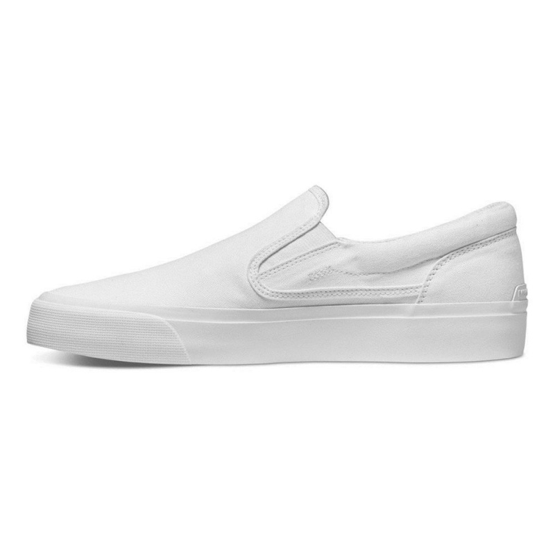 White DC Trase Men's Skate Shoes | 73519-LWBC