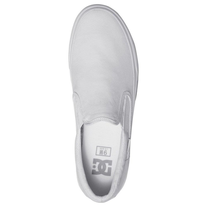 White DC Trase Men's Skate Shoes | 73519-LWBC