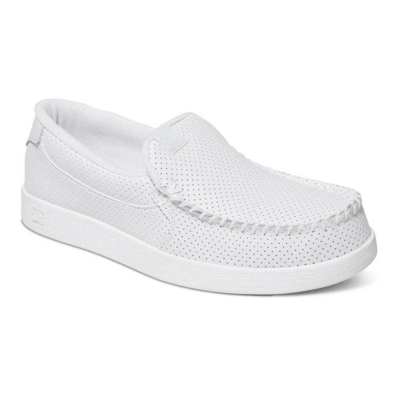 White DC Villain Men's Skate Shoes | 27605-KQYE