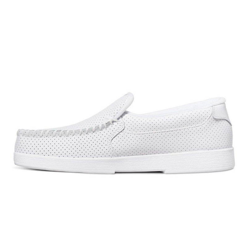 White DC Villain Men's Skate Shoes | 27605-KQYE