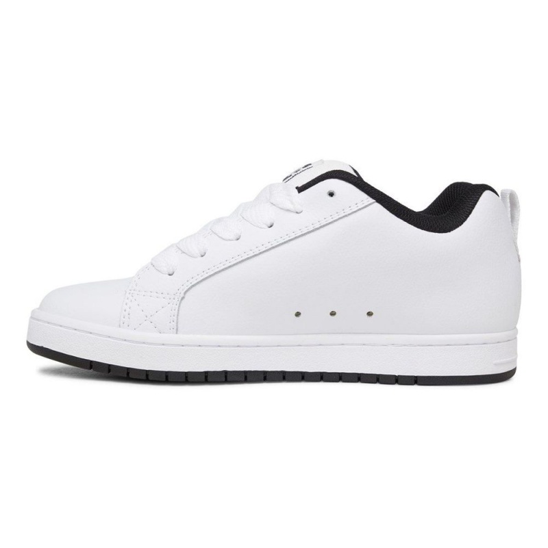 White / Black DC Court Graffik Men's Skate Shoes | 78036-VHFZ