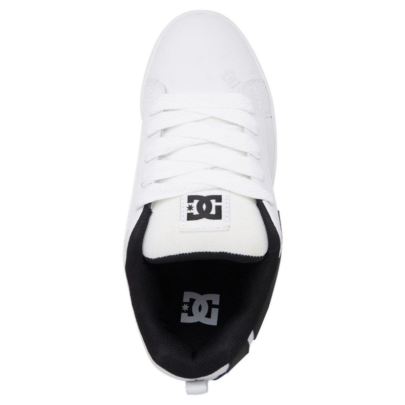 White / Black DC Court Graffik Men's Skate Shoes | 78036-VHFZ