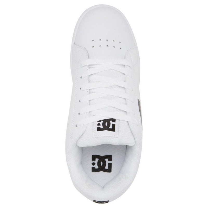 White / Black DC Gaveler Men's Skate Shoes | 10837-EHFX