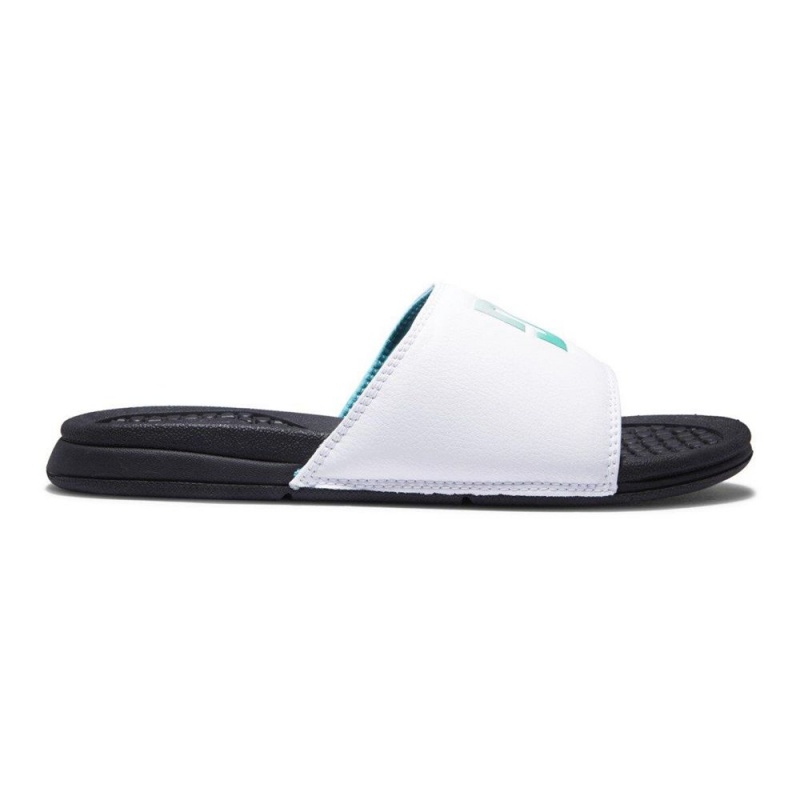 White / Blue DC Bolsa Men\'s Sandals | 76985-MDWP