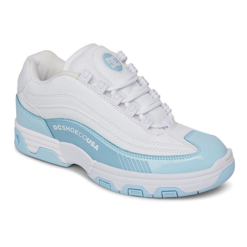 White / Blue DC Legacy Lite Women's Trainers | 40217-CVWQ