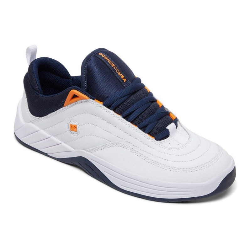 White / Navy DC Williams Slim Men's Trainers | 91076-NGBE