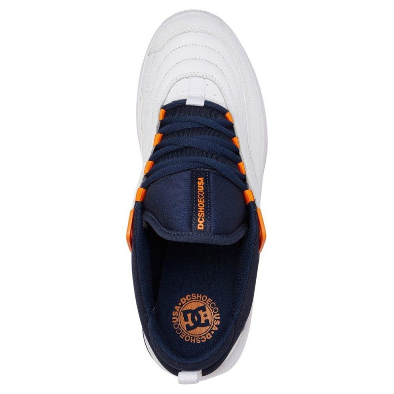 White / Navy DC Williams Slim Men's Trainers | 91076-NGBE