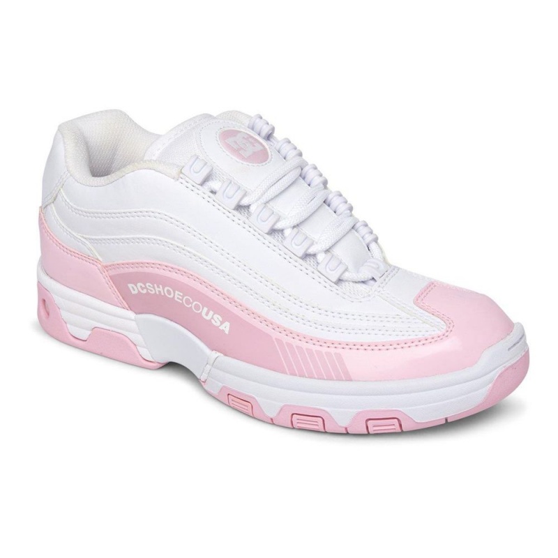 White / Pink DC Legacy Lite Women's Trainers | 36798-JBVZ