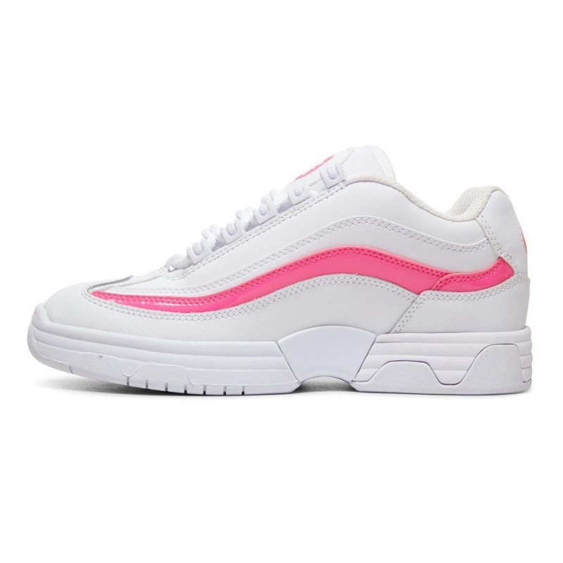 White / Pink DC Legacy Lite Women's Trainers | 40618-RMJA