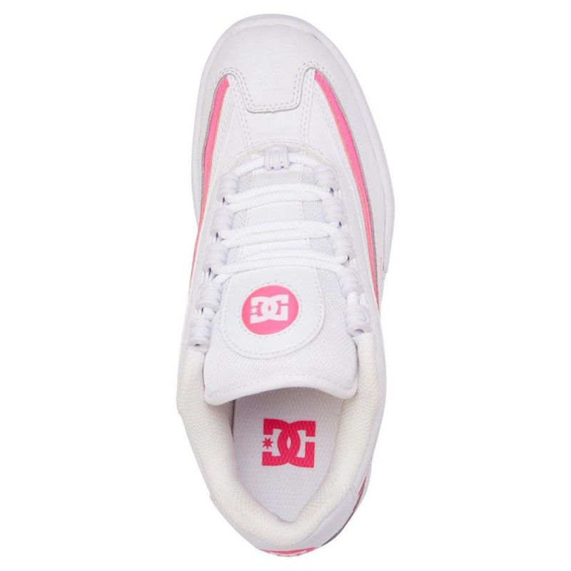 White / Pink DC Legacy Lite Women's Trainers | 40618-RMJA