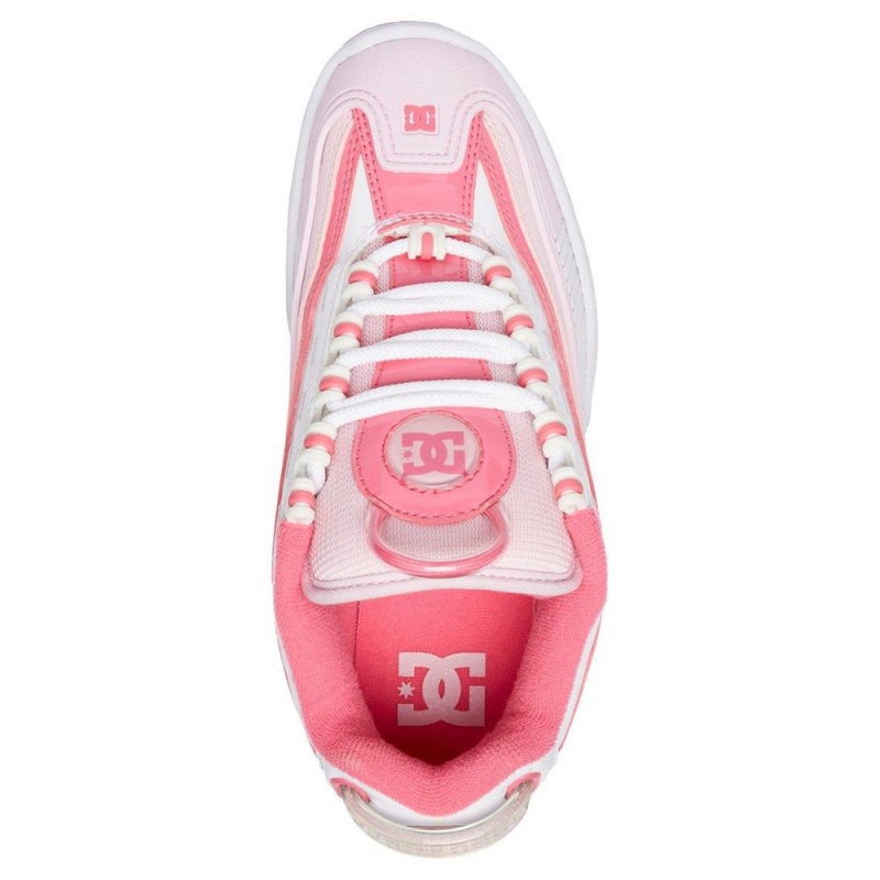 White / Pink DC Legacy OG Women's Trainers | 29371-YKBO