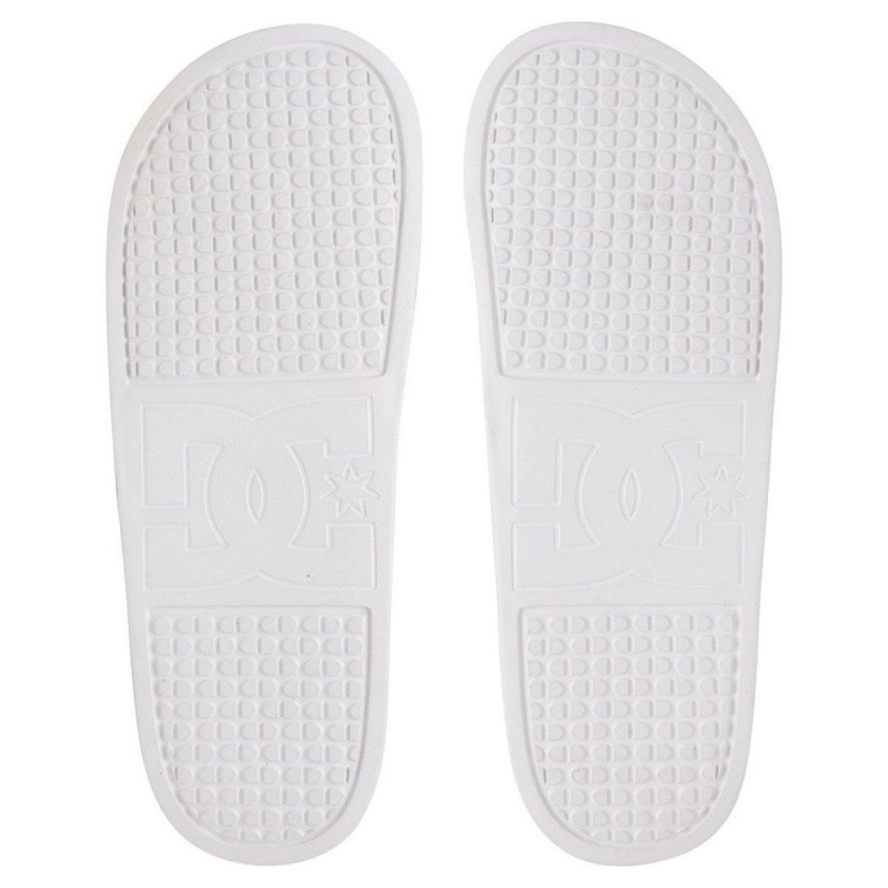 White / Pink DC Slides Women's Sandals | 61932-RJKD