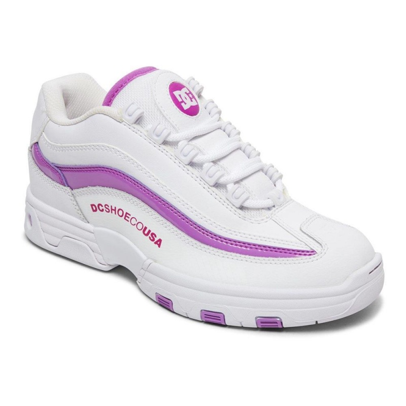 White / Purple DC Legacy Lite Women's Trainers | 79485-SMGH