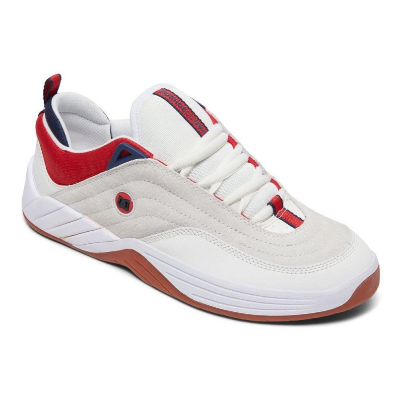 White / Red DC Williams Slim Men's Trainers | 42517-UJRB