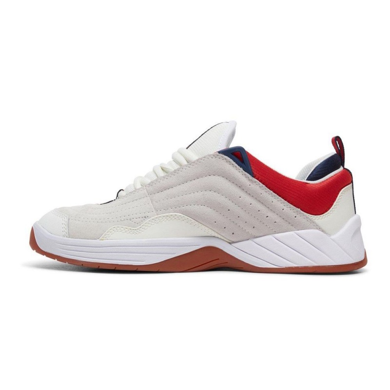 White / Red DC Williams Slim Men's Trainers | 42517-UJRB