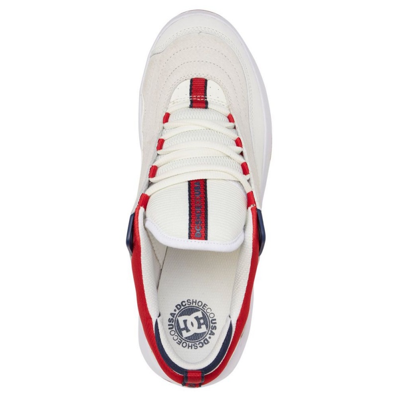 White / Red DC Williams Slim Men's Trainers | 42517-UJRB