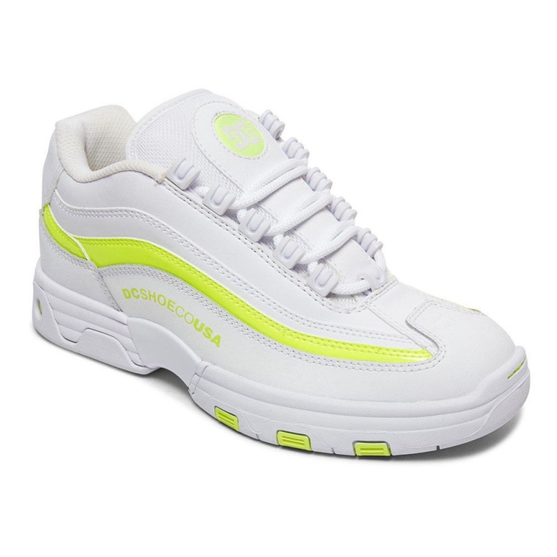 White / Yellow DC Legacy Lite Women's Trainers | 04537-XZYC